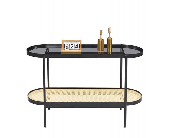 ΚΟΝΣΟΛΑ SEITZ HM18032 ΓΥΑΛΙ TOP-ΜΕΤΑΛΛΟ-RATTAN ΣΕ ΦΥΣΙΚΟ 120x38x76Υεκ. - ΜΠΟΥΦΕΔΕΣ-ΚΟΝΣΟΛΕΣ στο Milonadakis.gr