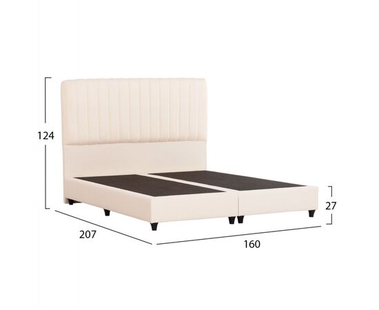 ΚΡEΒΑΤΙ ΔΙΠΛΟ LUTHER HM717 ΜΠΕΖ ΥΦΑΣΜΑ ΓΙΑ ΣΤΡΩΜΑ 160x200εκ. - ΚΡΕΒΑΤΙΑ στο Milonadakis.gr