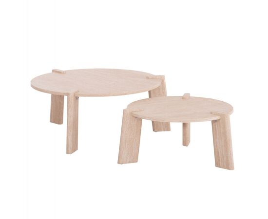 ΣΕΤ 2ΤΜΧ ΤΡΑΠΕΖΙΑ ΣΑΛΟΝΙΟΥ EQUIL HM9943.01 MDF ΜΕ ΜΕΛΑΜΙΝΗ-ΦΥΣΙΚΟ 66x66εκ + 87x87εκ - ΤΡΑΠΕΖΙΑ ΚΟΥΖΙΝΑΣ στο Milonadakis.gr