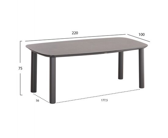 ΤΡΑΠΕΖΙ DOSUN HM6202.01 ΓΚΡΙ ΑΛΟΥΜΙΝΙΟ-3D PRINT ΓΥΑΛΙ-ΚΕΡΑΜΙΚΟ LOOK 220x100x75Υεκ - ΤΡΑΠΕΖΙΑ ΕΞ. ΧΩΡΟΥ στο Milonadakis.gr