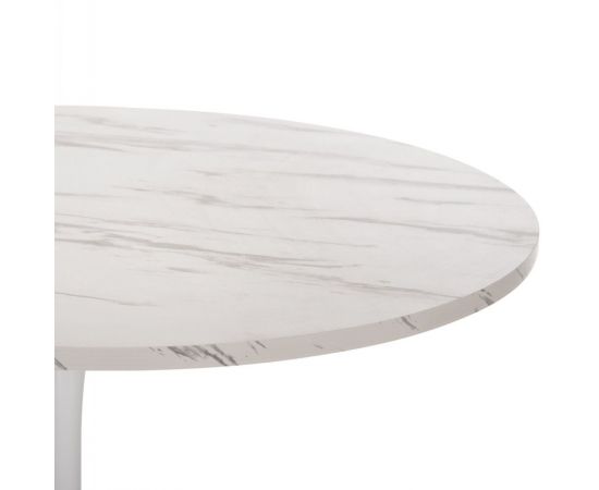 ΤΡΑΠΕΖΙ ΤΡΑΠΕΖΑΡΙΑΣ ROLLO HM9422.11 ΣΤΡΟΓΓΥΛΟ WHITE MARBLE Φ120x74Yεκ. - ΤΡΑΠΕΖΙΑ ΚΟΥΖΙΝΑΣ στο Milonadakis.gr