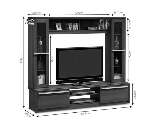 Σύνθετο σαλονιού Chico TV pakoworld χρώμα embony oak 180.5x40x158εκ - ΣΥΝΘΕΣΕΙΣ ΣΑΛΟΝΙΟΥ στο Milonadakis.gr