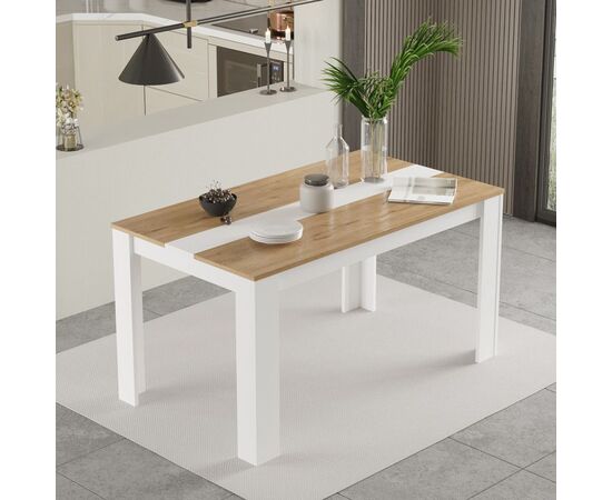 Τραπέζι Sepen pakoworld σε φυσική-λευκή απόχρωση 140x80x74εκ - ΤΡΑΠΕΖΙΑ ΚΟΥΖΙΝΑΣ στο Milonadakis.gr