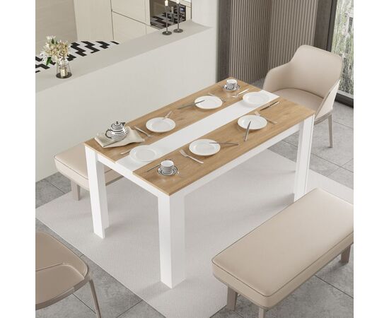 Τραπέζι Sepen pakoworld σε φυσική-λευκή απόχρωση 140x80x74εκ - ΤΡΑΠΕΖΙΑ ΚΟΥΖΙΝΑΣ στο Milonadakis.gr