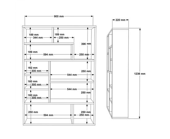 Βιβλιοθήκη Decora pakoworld σε φυσική-ανθρακί απόχρωση 90x22x123.6εκ - ΒΙΒΛΙΟΘΗΚΕΣ στο Milonadakis.gr