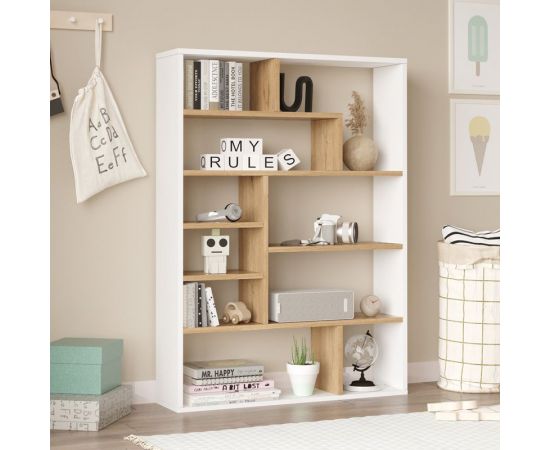 Βιβλιοθήκη Decora pakoworld σε φυσικό-λευκό απόχρωση 90x22x123.6εκ - ΒΙΒΛΙΟΘΗΚΕΣ στο Milonadakis.gr