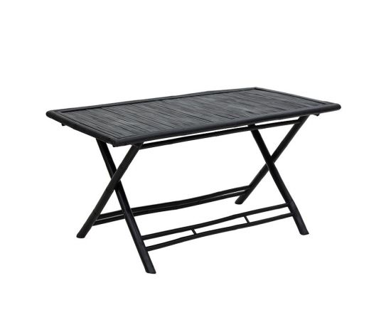 Τραπέζι Badou pakoworld πτυσσόμενο bamboo μαύρο 150x80x77εκ - ΤΡΑΠΕΖΙΑ ΕΞ. ΧΩΡΟΥ στο Milonadakis.gr