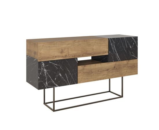 Μπουφές Roberta pakoworld καρυδί-μαύρο μαρμάρου 145x40x82εκ - ΜΠΟΥΦΕΔΕΣ-ΚΟΝΣΟΛΕΣ στο Milonadakis.gr