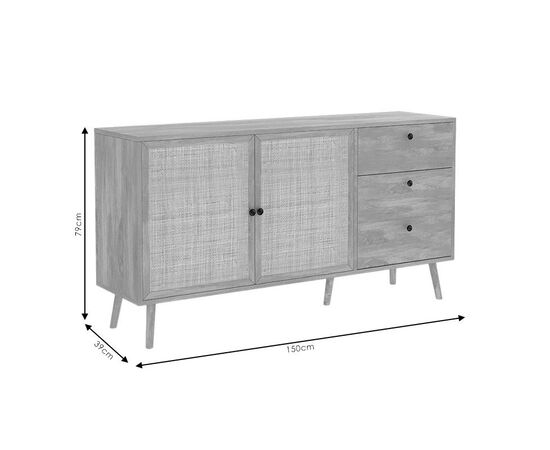 Μπουφές Oslo pakoworld μαύρο-φυσικό 150x39x79εκ - ΜΠΟΥΦΕΔΕΣ-ΚΟΝΣΟΛΕΣ στο Milonadakis.gr