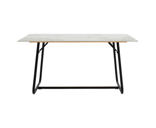 Τραπέζι Revello pakoworld sintered stone λευκό μαρμάρου-μαύρο 150x90x75εκ - ΤΡΑΠΕΖΙΑ ΚΟΥΖΙΝΑΣ στο Milonadakis.gr