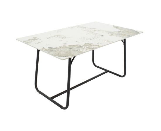 Τραπέζι Revello pakoworld sintered stone λευκό μαρμάρου-μαύρο 150x90x75εκ - ΤΡΑΠΕΖΙΑ ΚΟΥΖΙΝΑΣ στο Milonadakis.gr