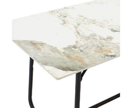 Τραπέζι Revello pakoworld sintered stone λευκό μαρμάρου-μαύρο 150x90x75εκ - ΤΡΑΠΕΖΙΑ ΚΟΥΖΙΝΑΣ στο Milonadakis.gr