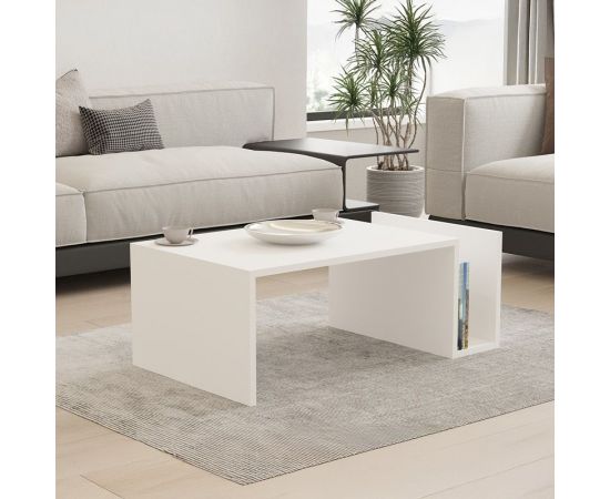 Τραπέζι σαλονιού Poko pakoworld σε λευκή απόχρωση 86.8x50x32,4εκ - ΤΡΑΠΕΖΑΚΙΑ ΣΑΛΟΝΙΟΥ στο Milonadakis.gr