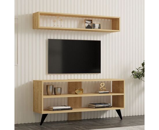 Σύνθετο σαλονιού Prestige pakoworld σε oak απόχρωση 120x29,6x50εκ - ΣΥΝΘΕΣΕΙΣ ΣΑΛΟΝΙΟΥ στο Milonadakis.gr