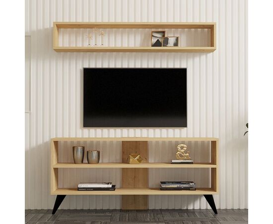 Σύνθετο σαλονιού Prestige pakoworld σε oak απόχρωση 120x29,6x50εκ - ΣΥΝΘΕΣΕΙΣ ΣΑΛΟΝΙΟΥ στο Milonadakis.gr