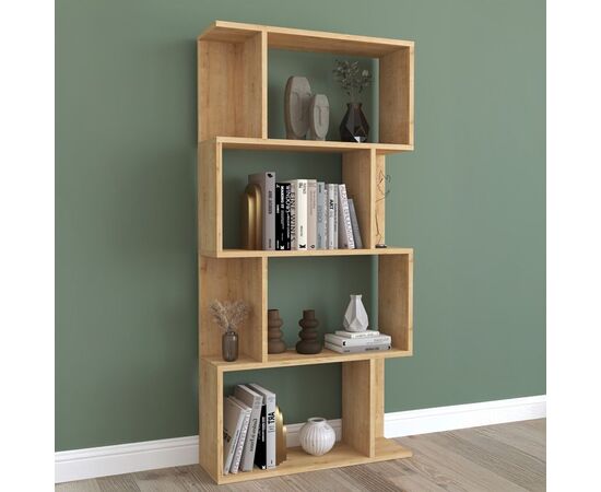 Βιβλιοθήκη Kadu pakoworld σε oak απόχρωση  72x22x147εκ - ΒΙΒΛΙΟΘΗΚΕΣ στο Milonadakis.gr