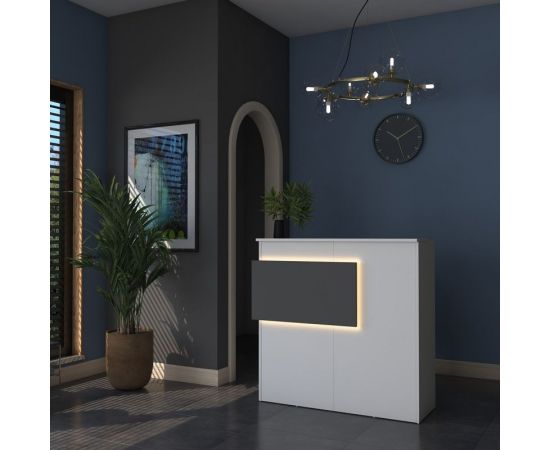 Γραφείο reception Triana pakoworld μελαμίνης λευκό-ανθρακί 110x40x110εκ - ΓΡΑΦΕΙΑ στο Milonadakis.gr