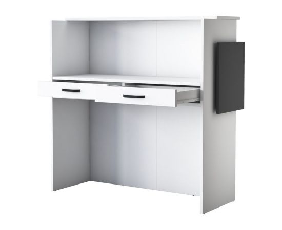 Γραφείο reception Triana pakoworld μελαμίνης λευκό-ανθρακί 110x40x110εκ - ΓΡΑΦΕΙΑ στο Milonadakis.gr