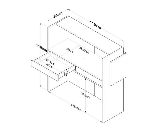 Γραφείο reception Triana pakoworld μελαμίνης λευκό-ανθρακί 110x40x110εκ - ΓΡΑΦΕΙΑ στο Milonadakis.gr