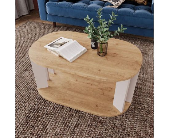 Τραπέζι Solka pakoworld σε oak απόχρωση με ανοιχτό γκρι 90x56x40εκ - ΤΡΑΠΕΖΑΚΙΑ ΣΑΛΟΝΙΟΥ στο Milonadakis.gr