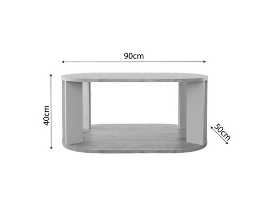 Τραπέζι Solka pakoworld σε oak απόχρωση με ανοιχτό γκρι 90x56x40εκ - ΤΡΑΠΕΖΑΚΙΑ ΣΑΛΟΝΙΟΥ στο Milonadakis.gr