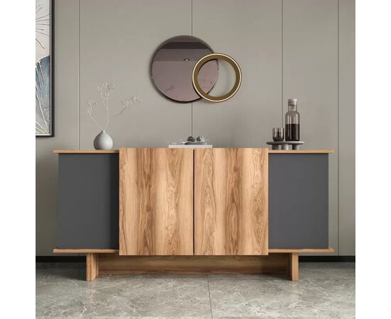 Μπουφές Diona pakoworld σε ανθρακί - oak απόχρωση 180x45x80εκ - ΜΠΟΥΦΕΔΕΣ-ΚΟΝΣΟΛΕΣ στο Milonadakis.gr