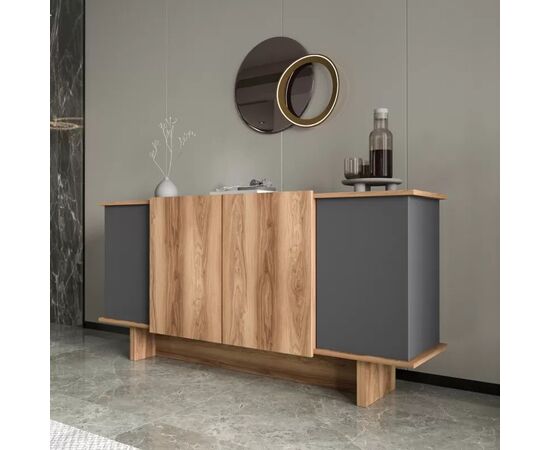 Μπουφές Diona pakoworld σε ανθρακί - oak απόχρωση 180x45x80εκ - ΜΠΟΥΦΕΔΕΣ-ΚΟΝΣΟΛΕΣ στο Milonadakis.gr