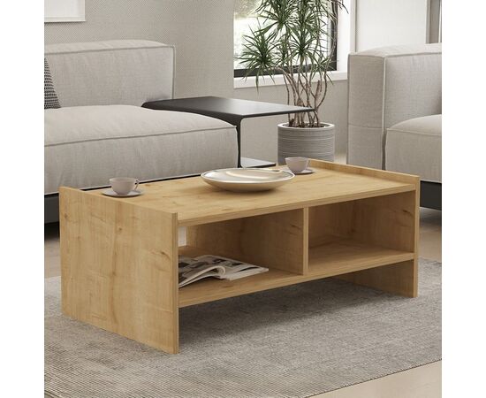 Τραπέζι σαλονιού Tiena pakoworld σε oak απόχρωση 90x50x35εκ - ΤΡΑΠΕΖΑΚΙΑ ΣΑΛΟΝΙΟΥ στο Milonadakis.gr