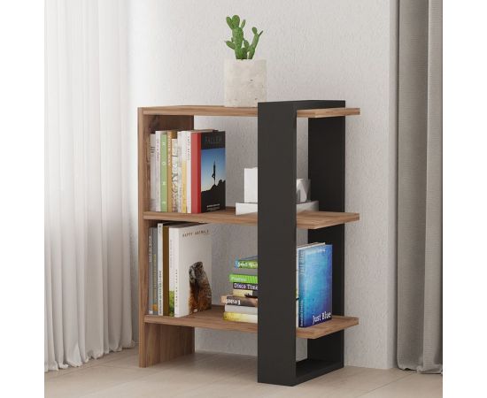 Βιβλιοθήκη Maverick pakoworld σε sonoma-ανθρακί απόχρωση 51,8x25x70εκ - ΒΙΒΛΙΟΘΗΚΕΣ στο Milonadakis.gr