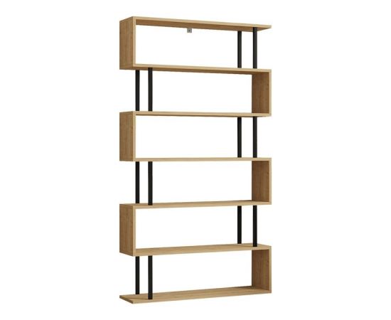 Βιβλιοθήκη Ziza pakoworld σε oak  απόχρωση 90x22x162.6εκ - ΒΙΒΛΙΟΘΗΚΕΣ στο Milonadakis.gr