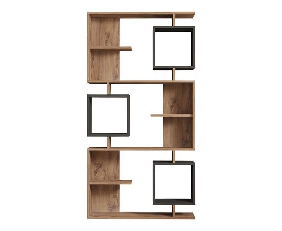 Βιβλιοθήκη Cubix pakoworld σε sonoma-ανθρακί απόχρωση 90x24,6x171,90εκ - ΒΙΒΛΙΟΘΗΚΕΣ στο Milonadakis.gr