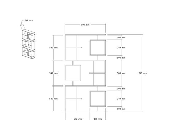 Βιβλιοθήκη Cubix pakoworld σε sonoma-ανθρακί απόχρωση 90x24,6x171,90εκ - ΒΙΒΛΙΟΘΗΚΕΣ στο Milonadakis.gr