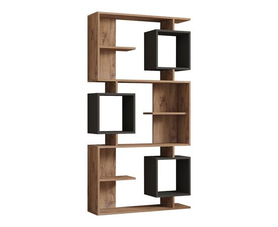 Βιβλιοθήκη Cubix pakoworld σε sonoma-ανθρακί απόχρωση 90x24,6x171,90εκ - ΒΙΒΛΙΟΘΗΚΕΣ στο Milonadakis.gr