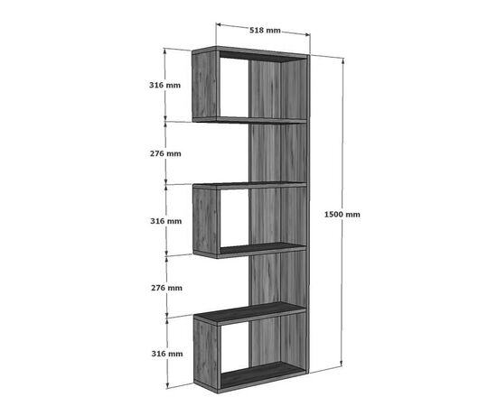Βιβλιοθήκη Cascade pakoworld σε σκούρο καρυδί απόχρωση 51.8x22x150εκ - ΒΙΒΛΙΟΘΗΚΕΣ στο Milonadakis.gr