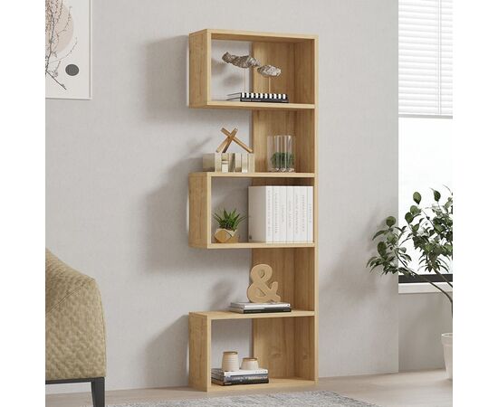 Βιβλιοθήκη Cascade pakoworld σε oak απόχρωση 51.8x22x150εκ - ΒΙΒΛΙΟΘΗΚΕΣ στο Milonadakis.gr