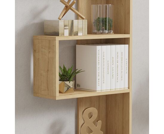 Βιβλιοθήκη Cascade pakoworld σε oak απόχρωση 51.8x22x150εκ - ΒΙΒΛΙΟΘΗΚΕΣ στο Milonadakis.gr