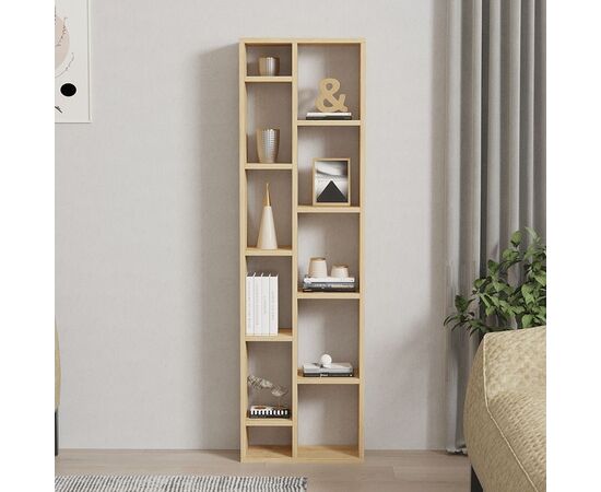 Βιβλιοθήκη Minicu pakoworld σε oak απόχρωση  44,4x19,6x150εκ - ΒΙΒΛΙΟΘΗΚΕΣ στο Milonadakis.gr