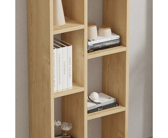 Βιβλιοθήκη Minicu pakoworld σε oak απόχρωση  44,4x19,6x150εκ - ΒΙΒΛΙΟΘΗΚΕΣ στο Milonadakis.gr