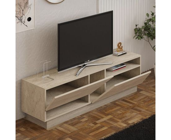 Έπιπλο τηλεόρασης Cogo pakoworld σε όψη τραβερτίνας 160x40x45εκ - ΕΠΙΠΛΑ ΤΗΛΕΟΡΑΣΗΣ στο Milonadakis.gr