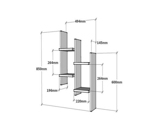 Ραφιέρα τοίχου Tabal pakoworld σε oak απόχρωση 49.4x14.5x85εκ - ΡΑΦΙΑ ΤΟΙΧΟΥ στο Milonadakis.gr
