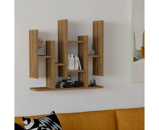 Ραφιέρα τοίχου Bemba pakoworld σε καρυδί απόχρωση 70x19,6x68,8εκ - ΡΑΦΙΑ ΤΟΙΧΟΥ στο Milonadakis.gr