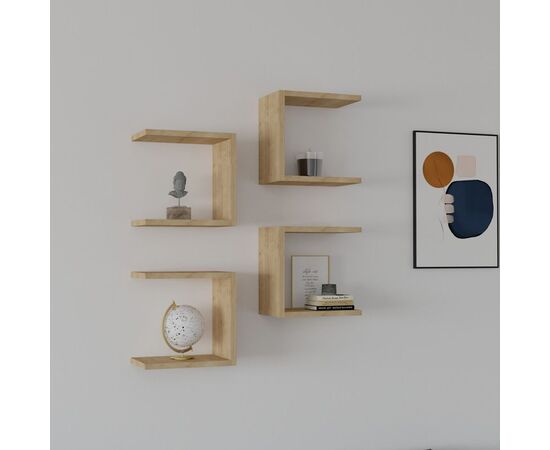 Ραφιέρα τοίχου Perari pakoworld 4τεμ.σε oak  απόχρωση 30x19.6x30εκ - ΡΑΦΙΑ ΤΟΙΧΟΥ στο Milonadakis.gr