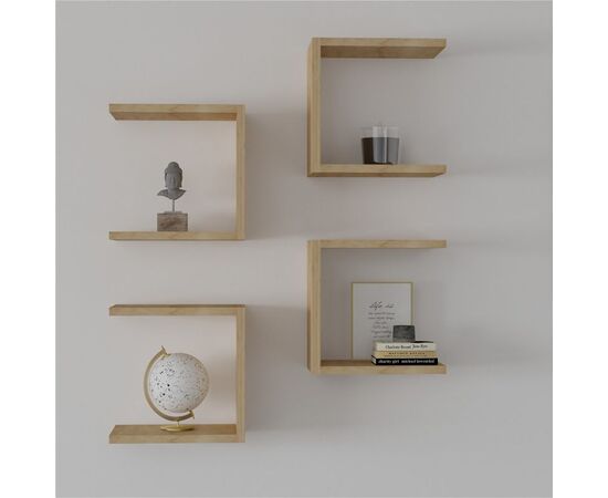 Ραφιέρα τοίχου Perari pakoworld 4τεμ.σε oak  απόχρωση 30x19.6x30εκ - ΡΑΦΙΑ ΤΟΙΧΟΥ στο Milonadakis.gr