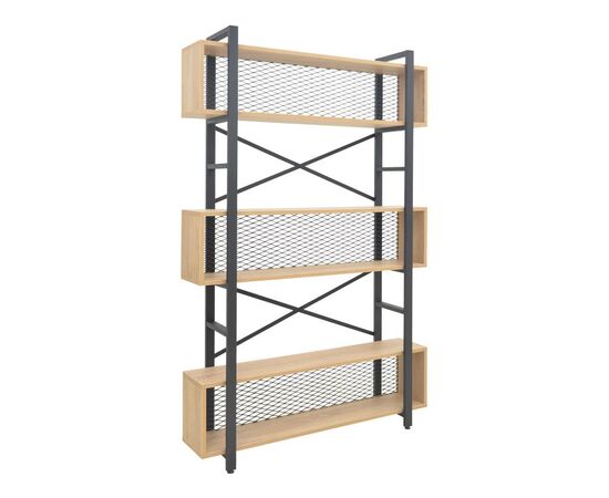 Βιβλιοθήκη Fifer pakoworld σε oak-μαύρη απόχρωση 120x28x185εκ - ΒΙΒΛΙΟΘΗΚΕΣ στο Milonadakis.gr