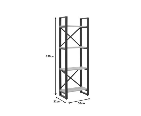 Βιβλιοθήκη Crimson pakoworld σε oak-μαύρη απόχρωση 50x22x150εκ - ΒΙΒΛΙΟΘΗΚΕΣ στο Milonadakis.gr