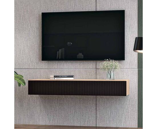 Κονσόλα με 2 συρτάρια Doha pakoworld mdf σε μαύρη με oak απόχρωση 120x41x20cm - ΣΥΡΤΑΡΙΕΡΕΣ - ΤΟΥΑΛΕΤΕΣ στο Milonadakis.gr