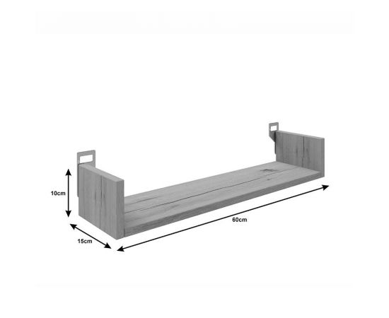 Ραφιέρα τοίχου Derva pakoworld σε oak απόχρωση 60x15x10cm - ΡΑΦΙΑ ΤΟΙΧΟΥ στο Milonadakis.gr