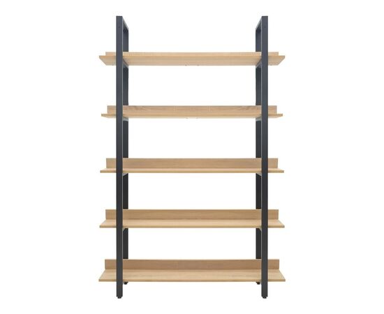 Βιβλιοθήκη Almond pakoworld σε oak-μαύρη απόχρωση 120x29x185εκ - ΒΙΒΛΙΟΘΗΚΕΣ στο Milonadakis.gr