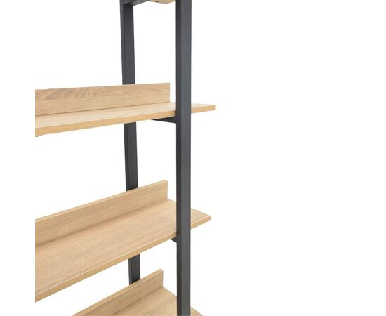Βιβλιοθήκη Almond pakoworld σε oak-μαύρη απόχρωση 120x29x185εκ - ΒΙΒΛΙΟΘΗΚΕΣ στο Milonadakis.gr