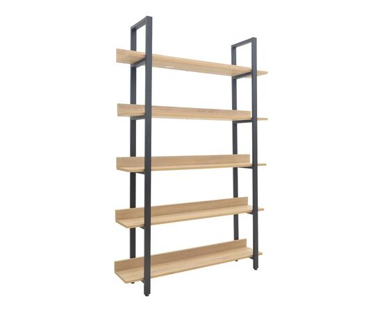 Βιβλιοθήκη Almond pakoworld σε oak-μαύρη απόχρωση 120x29x185εκ - ΒΙΒΛΙΟΘΗΚΕΣ στο Milonadakis.gr